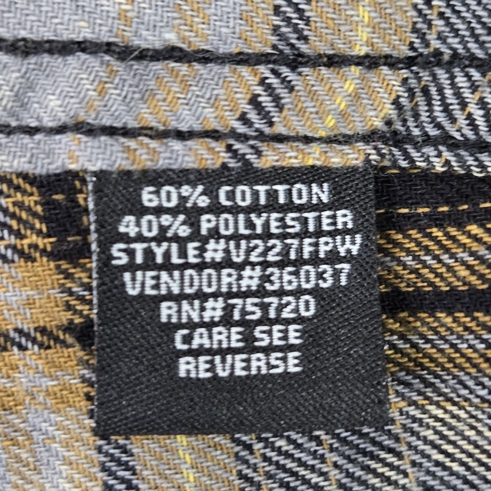 BKE Men Button Up Shirt XL Gray Plaid Flannel Vintage Grunge Long Sleeve - Picture 3 of 8